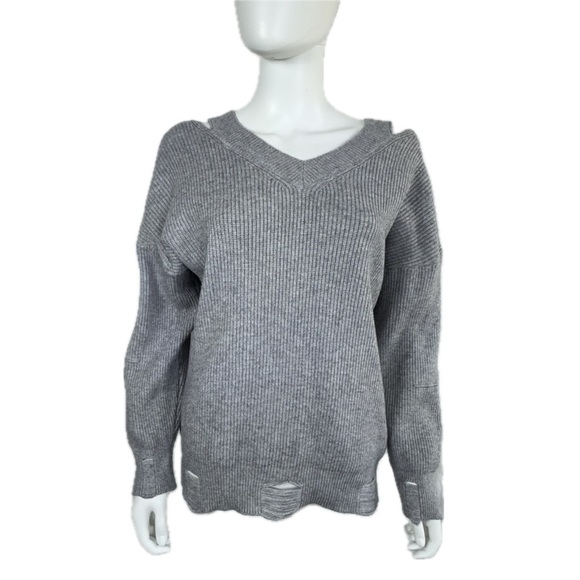 Pinklicious Women’s Distressed Soft Knit Oversized Fit Sweater - Picture 1 of 6